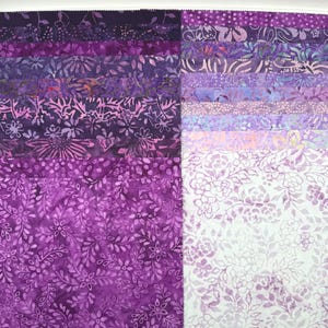Java Batiks Purple 2 Batik Layer Cake 10 x 10 Inch Fabric Squares SQ-MASJAB-PUR2