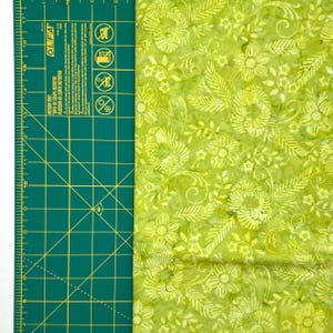 2 YARDS Java Batik Lime Green Chartreuse Tonal Leafy Floral Marbled Watercolors Batik Cotton Fabric 2 Yard BTK107