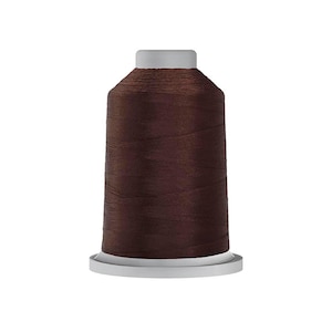 May include: A spool of dark brown sewing thread featuring a cylindrical shape with a flat top and a wider base. The thread is tightly wound around the central core, creating a smooth, uniform texture across the entire surface of the spool.