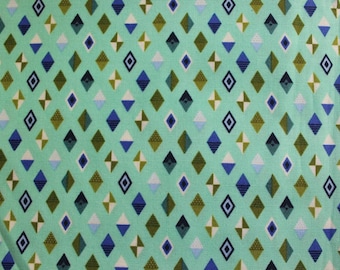 OOP FreeSpirit Tula Pink Slow and Steady Track Flags Blue Raspberry Green Cotton Fabric Fat Quarter PWTP090