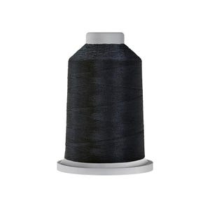 May include: A large spool of dark navy blue sewing thread. The thread is tightly wound around a cylindrical plastic core that features a flat, circular base and a matching flat top cap, providing a clean and organized presentation of the material.