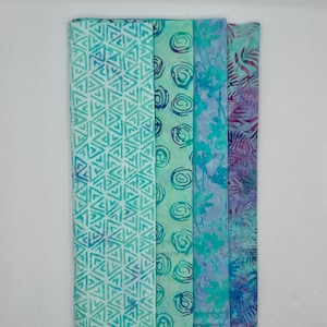Assorted Batik 4 Half Yards Aqua Green Purple Blue Stash Builder Marbled Batik Cotton Batik Fabric 2 Total Yards A71
