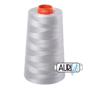 AURIFIL Cone 6726 Airstream Gray Grey Egyptian Mako Cotton 50 Weight Wt 5900 Meters 6452 Yards Quilt Cotton Quilting Thread