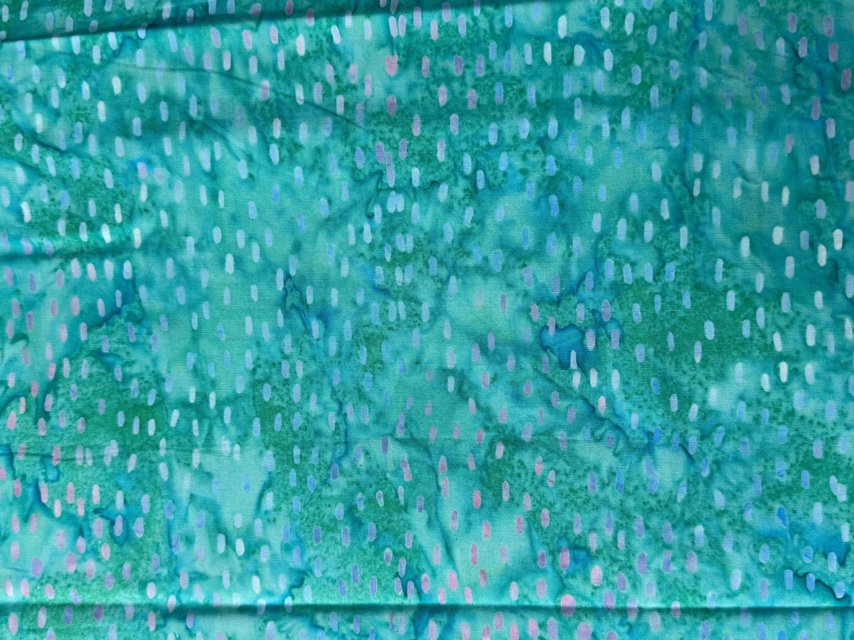 4 YARDS Anthology Batik Medium Turquoise Blue Aqua Pink Blue Dashes ...