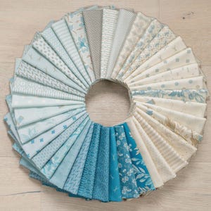 In Stock Andover Sewing Bird Cream Blue Floral Edyta Sitar Laundry Basket Quilts LBQ 38 Fat Quarter FQs Fabric Bundle
