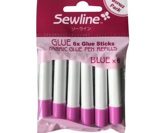 Sewline Glue Pen Refill Blue EPP English Paper Piecing Baste Fabric Glue 6 Pack FAB50063