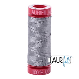 AURIFIL 2605 Grey Gray Mako 12 Weight Wt 50M 54 Yards Spool Quilt Cotton Quilting Thread