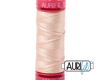AURIFIL 2315 Pale Flesh Beige Cream MAKO 12 Weight Wt 54 Yards Spool Quilt Cotton Quilting Thread