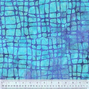 4 YARDS Anthology Batik Light Blue Aqua Purple Net Marbled Watercolors Batik Cotton Fabric 4 Yard
