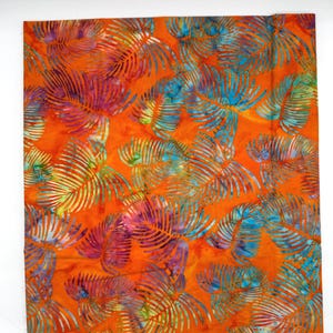 1.5 YARDS Java Batik Orange Rainbow Leaf Solid Marbled Watercolors Batik Cotton Fabric 1.5 Yard BTK251