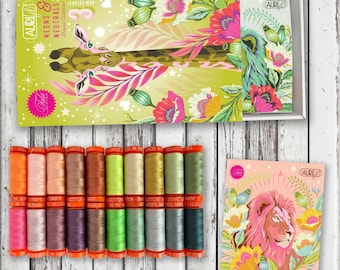 Aurifil Neons and Neutrals Collection by Tula Pink 50 weight Set of 20