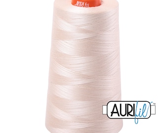 AURIFIL Cone 2000 Light Sand Beige Cream Egyptian Mako Cotton 50 Weight Wt 5900 Meters 6452 Yards Quilt Cotton Quilting Thread