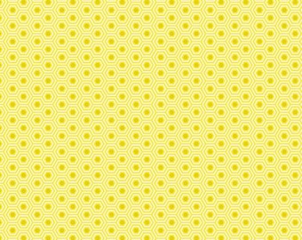 FreeSpirit Tula Pink True Colors Hexy Hexie Sunshine Yellow Cotton Fabric Yard PWTP150