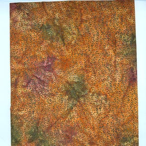 1.5 YARDS Java Batik Brown Green Dot Mottled Watercolors Cotton Fabric 1.5 Yard BTK252