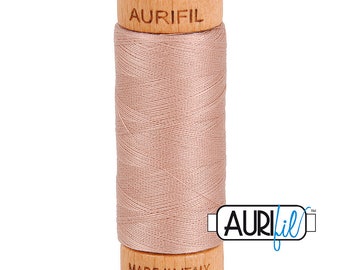AURIFIL 2375 Antique Blush Mauve Pink MAKO 80 Weight Wt 274 meters 300 yards Spool Quilt Hand Applique Cotton Quilting Thread