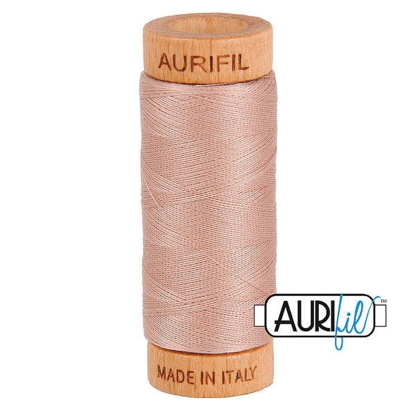 AURIFIL 2375 Antique Blush Mauve Pink MAKO 80 Weight Wt 274 meters 300 yards Spool Quilt Hand Applique Cotton Quilting Thread