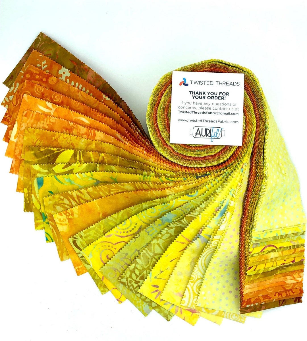 Java Batiks Yellow Gold Batik Jelly Roll 40 2.5 Inch Fabric Strips ST ...