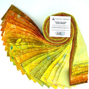 Java Batiks Yellow Gold Batik Jelly Roll 40 2.5 Inch Fabric Strips ST-MASJAB-YEL