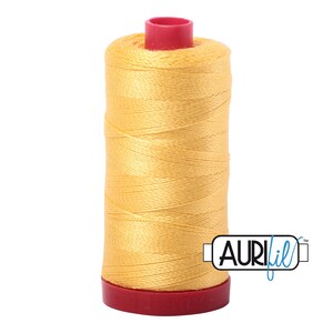 AURIFIL 1135 Pale Yellow MAKO 12 Weight Wt 350 M 356Yd Spool Quilt Cotton Quilting Thread