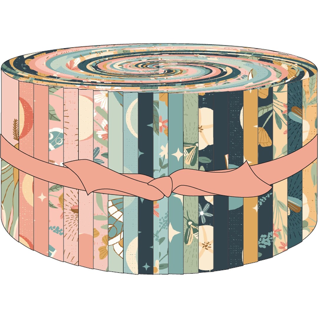 Poppie Cotton Moonbeam Dreams Aqua Blue Pink Green Yellow Shabby Chic