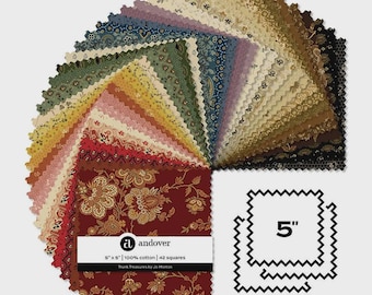 NEW Andover Jo Morton Trunk Treasures Civil War Reproduction Fabric 5 Inch Square Charm Pack