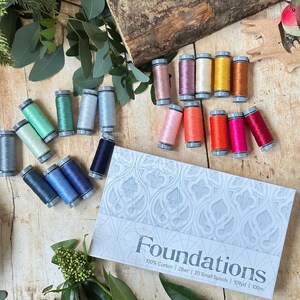 Aurifil Foundations Collection 28 Weight Wt Small Spool Cotton Quilting Thread Set of 20 AC28FC20
