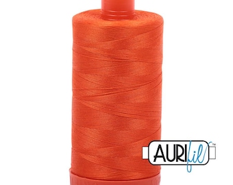 Aurifil 50 weight Large Spool Color 1104 Neon Orange