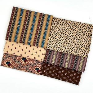 OOP Civil War Reproduction Fat Quarters Marcus The Union Forever by Judie Rothermel Cream Red Blue Purple Fabric 6 FQ Fat Quarter Bundle D16
