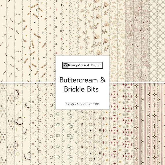 Buttercream and Brickle Bits Basics Kim Diehl Henry Glass Civil War Reproduction Beige Cream Fabric 42 10 x 10 Inch Squares Layer Cake