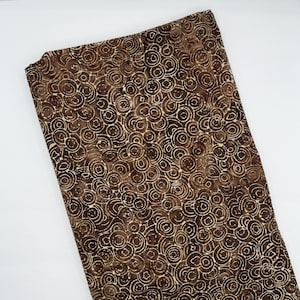 3 YARDS Java Batiks Brown Mottled Swirl Watercolors Cotton Batik Fabric BTK247