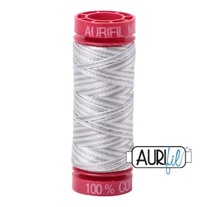 AURIFIL Variegated 4060 Silver Moon Grey Gray Mako 12 Weight Wt 50M 54 Yards Spool Quilt Cotton Quilting Thread