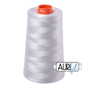 AURIFIL Cone 2615 Aluminum Grey Gray Egyptian Mako Cotton 50 Weight Wt 5900 Meters 6452 Yards Quilt Cotton Quilting Thread