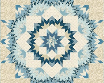 Laundry Basket Quilts LBQ Dallas Printed Quilt Pattern 60.25 x 60.25