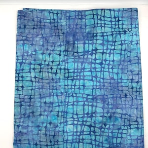 4 YARDS Anthology Batik Aqua Blue Purple Grid Net Watercolors Batik Cotton Fabric 4 Yard ANT11