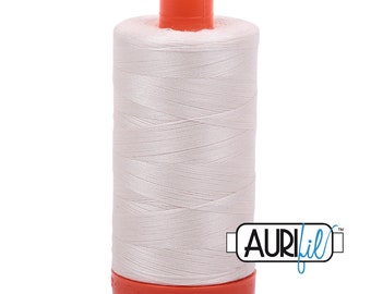 AURIFIL 2311 Muslin Beige Off White Neutral MAKO 50 Weight Wt 1300m 1422y Spool Quilt Cotton Quilting Thread