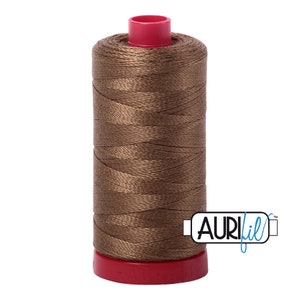 AURIFIL 1318 Dark Sandstone Brown MAKO 12 Weight Wt 350 M 356Yd Spool Quilt Cotton Quilting Thread