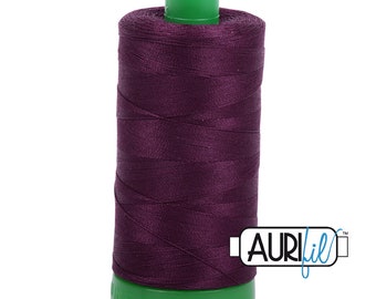 AURIFIL 1240 Very Dark Eggplant Merlot Purple  MAKO 40 Weight Wt 1000m 1094y Spool Quilt Cotton Quilting Thread