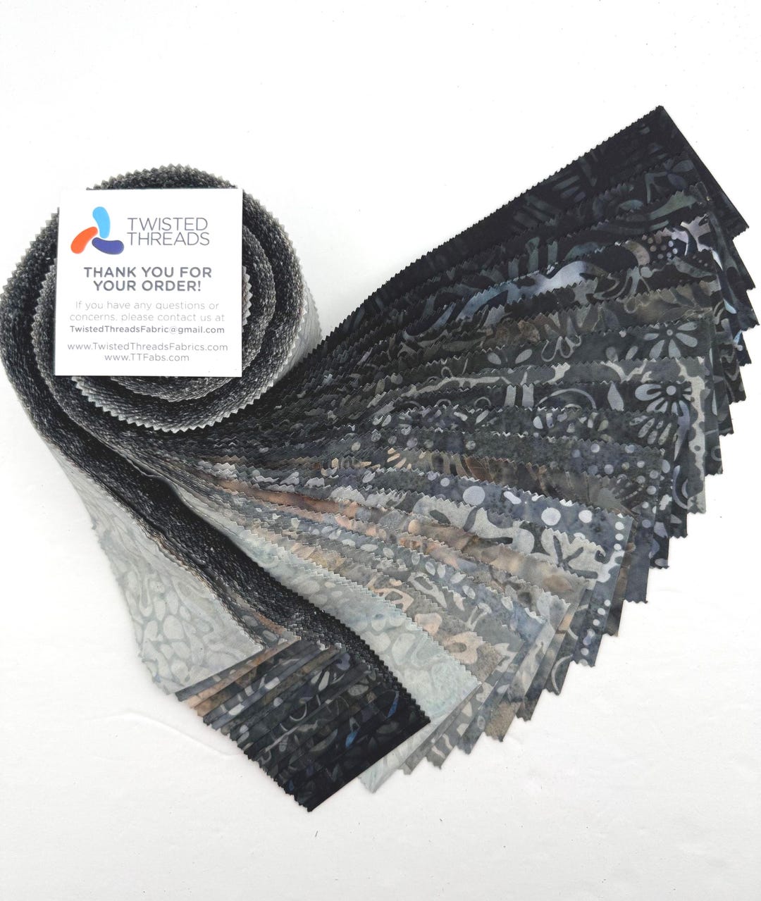 Java Batiks Stone Grey Gray Black Batik Jelly Roll 40 2.5 Inch Fabric ...