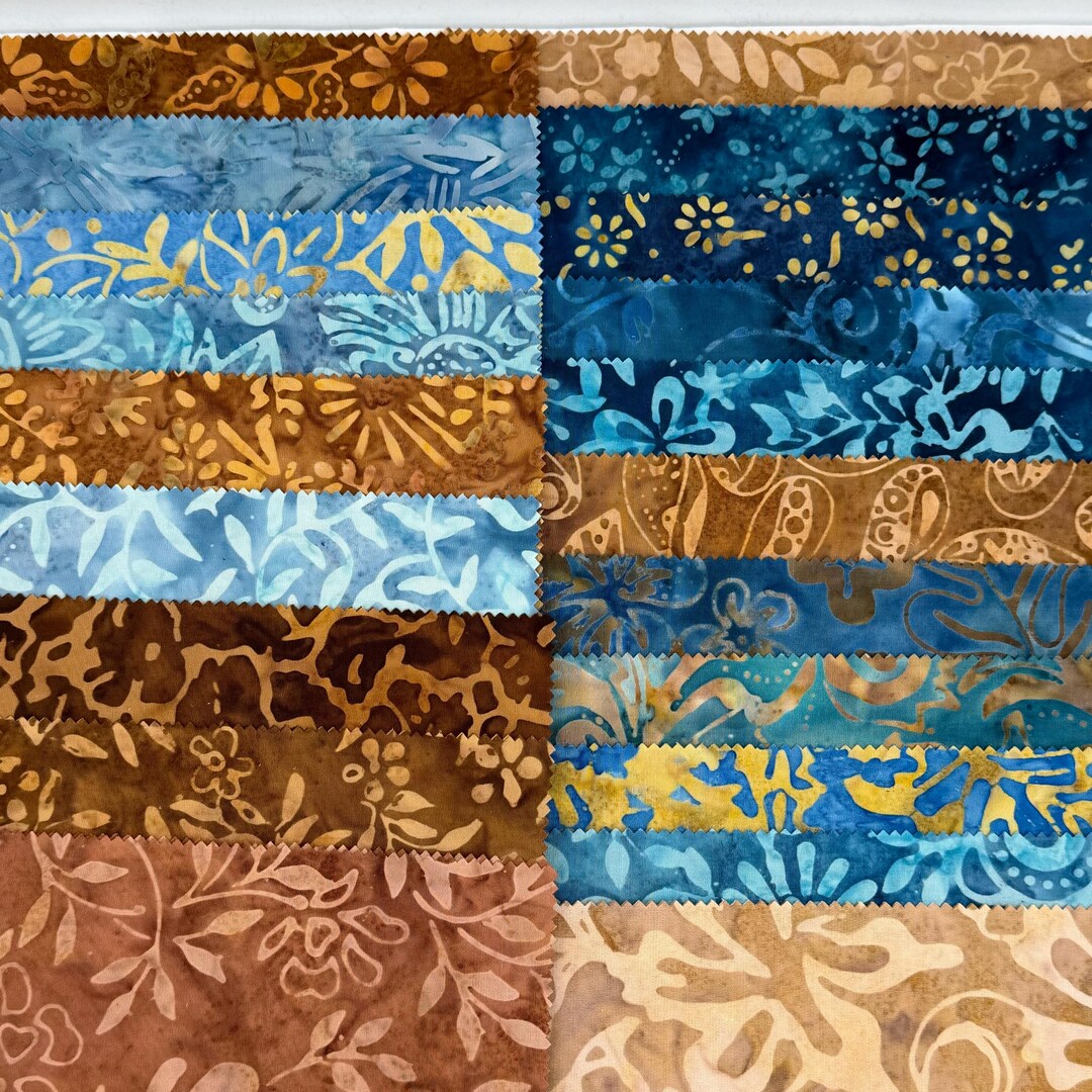 Java Batiks Ocean Beach Blue Brown Sand Batik Layer Cake 10 X 10 Inch ...