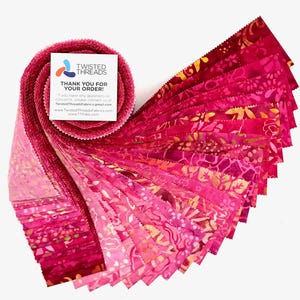Java Batiks Pink 2 Batik Jelly Roll 40 2.5 Inch Fabric Strips ST-MASJAB-PIN2