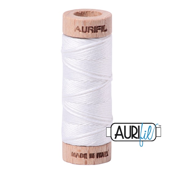 AURIFIL Floss Aurifloss 2024 Bright White MAKO 6 Strand 18 yards Embroidery Cotton Thread Spool