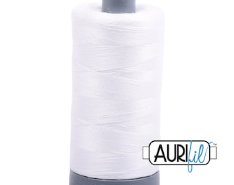 AURIFIL 2021 Natural White MAKO 28 Weight Wt 750m 820y Spool Quilt Cotton Quilting Thread