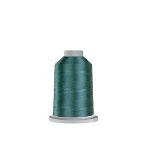 May include: A spool of dark teal sewing thread featuring a cylindrical shape with a flat top and a wider base. The thread is wound tightly around the central core, displaying a smooth, consistent texture and a deep, solid green-blue color throughout.