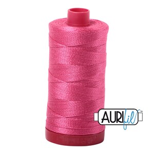 AURIFIL 2530 Blossom Pink Barbie Pink MAKO 12 Weight Wt 350 M 356Yd Spool Quilt Cotton Quilting Thread