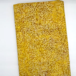 2 YARDS Java Batik Yellow Floral Marbled Watercolor Batik Cotton Fabric 2 Yard BTK246