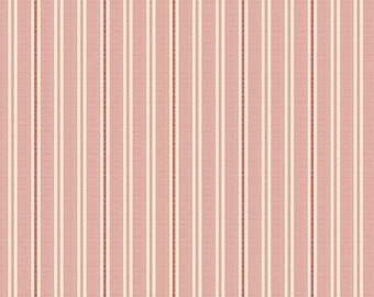 OOP BTY Little Sweethearts Edyta Sitar Laundry Basket Quilts Red Cream Stripe Cotton Fabric Yard 8835-E