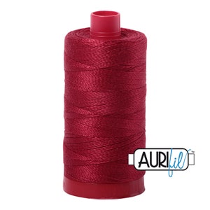 AURIFIL 1103 Burgundy Pinot Red MAKO 12 Weight Wt 350 M 356Yd Spool Quilt Cotton Quilting Thread
