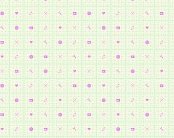 OOP FreeSpirit Tula Pink HomeMade Cut Once Night Grid Cotton Fabric 1 Yard 17 Inches PWTP146