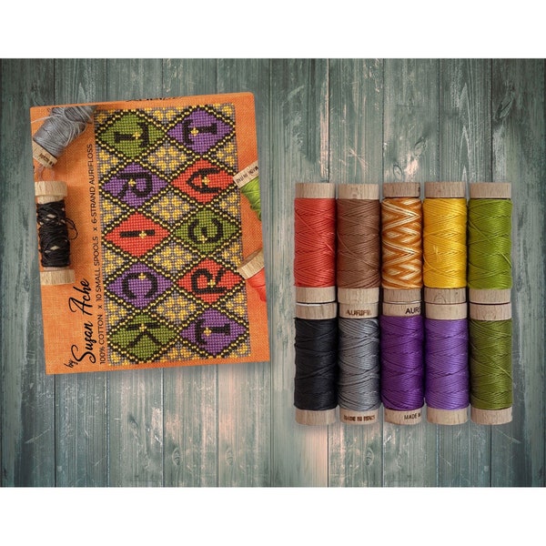 IN STOCK Aurifil Aurifloss Trick or Treat Halloween by Susan Ache Orange 6 strand Floss Spool Cotton Embroidery Thread Set of 10 SA30TT10