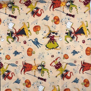 BTY OOP Alexander Henry Haunted House A Notion for Potion Tan Cotton Fabric Yard 6091-A